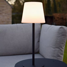 Cargar imagen en el visor de la galería, Lámpara de mesa metal negro plástico opal recargable LED 2W - LULS0218