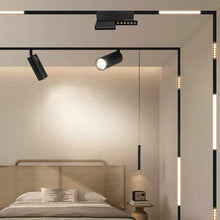 Cargar imagen en el visor de la galería, Foco aluminio doble negro para riel magnetico 23 cm LED 12W - ARFO0014