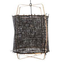 Cargar imagen en el visor de la galería, Lámpara colgante bambú fibra natural negra Ø67 cm E27 - AYLC0002 (EXHIBICIÓN)