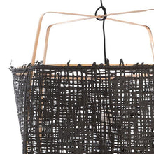 Cargar imagen en el visor de la galería, Lámpara colgante bambú fibra natural negra Ø67 cm E27 - AYLC0002 (EXHIBICIÓN)