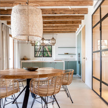 Cargar imagen en el visor de la galería, Lámpara colgante bambú fibra natural Ø67 cm E27 - AYLC0003