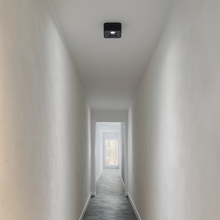 Cargar imagen en el visor de la galería, Plafon metal negro 11x11x6cm 1 luz 9W LED - TOPL0022