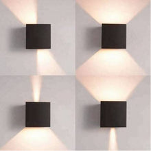 Cargar imagen en el visor de la galería, Apliqué negro opaco, bidireccional interior exterior LED 2x3W - BEAP0018