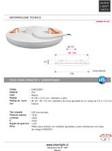 Cargar imagen en el visor de la galería, Foco para embutir y sobreponer ajustable Ø19,6 cm 18w LED - CHPL0001