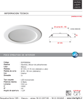 Cargar imagen en el visor de la galería, Foco embutido blanco LED 6W IP44 - EVFO0004
