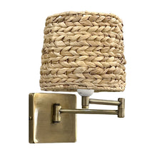 Cargar imagen en el visor de la galería, Aplique metal bronce ratán natural E27 - ILAP0004