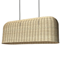 Cargar imagen en el visor de la galería, Lámpara colgante ratán natural 80x30 cm 2 luces E27 - ILLC0001