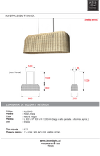 Cargar imagen en el visor de la galería, Lámpara colgante ratán natural 80x30 cm 2 luces E27 - ILLC0001