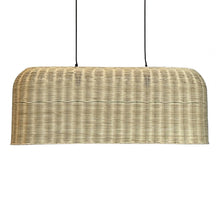 Cargar imagen en el visor de la galería, Lámpara colgante ratán natural 80x30 cm 2 luces E27 - ILLC0001