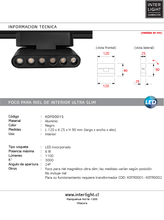 Cargar imagen en el visor de la galería, Foco riel magnético slim negro 6W 24° 48V 3000K - KOFO0015
