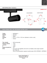 Cargar imagen en el visor de la galería, Foco riel magnético slim negro 10W 24° 48V 3000K - KOFO0017