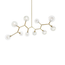 Cargar imagen en el visor de la galería, Lámpara colgante oro vidrio opal 1,20 cm 10 luces G9 - LGLC0134