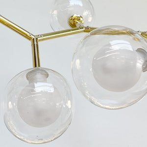Lámpara colgante oro vidrio opal 1,20 cm 10 luces G9 - LGLC0134