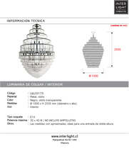 Cargar imagen en el visor de la galería, Lámpara colgante gotas vidrio Ø1,00 cm 30 luces E14 - LGLC0173