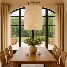 Cargar imagen en el visor de la galería, Lámpara colgante fierro tela beige Ø51x80 cm 4 luces E27 - LGLC0180