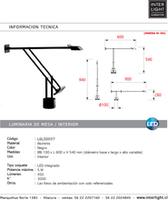 Cargar imagen en el visor de la galería, Lámpara sobremesa aluminio negro LED 5W - LGLS0037