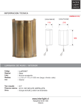 Cargar imagen en el visor de la galería, Apliqué metal bronce envejecido 21x11,5x30,5 cm E27 - LLAP0087