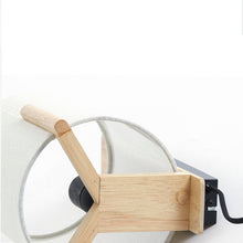 Cargar imagen en el visor de la galería, Lámpara de pared madera natural textil lino blanco Ø18x22x36cm E27 - LLAP0092