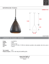 Cargar imagen en el visor de la galería, Lámpara colgante metal bronce mate Ø18x20 cm E27 - LLLC0574