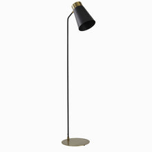 Cargar imagen en el visor de la galería, Lámpara de pie metal negro mate oro envejecido Ø30x1,42 cm E27 - LLLP0064