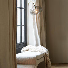 Cargar imagen en el visor de la galería, Lámpara de pie metal bronce vidrio ahumado Ø30x160 cm E27 -LLLP0067