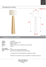 Cargar imagen en el visor de la galería, Lámpara de pie madera natural pantalla de tela Ø23x1,25 cm E27 - LLLP0082