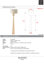 Cargar imagen en el visor de la galería, Lámpara de pie madera natural mate Ø18x125 cm E27 - LLLP0084