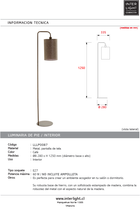 Cargar imagen en el visor de la galería, Lámpara de pie estampado madera marrón oscuro Ø28x155 cm E27 - LLLP0087