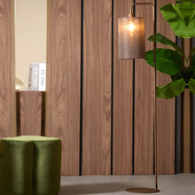 Cargar imagen en el visor de la galería, Lámpara de pie estampado madera marrón oscuro Ø28x155 cm E27 - LLLP0087