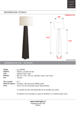 Cargar imagen en el visor de la galería, Lámpara de pie madera negro mate pantalla de tela Ø23x1,25 cm E27 - LLLP0090