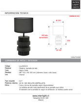 Cargar imagen en el visor de la galería, Lampara de mesa Ø15x30 cm madera negro mate E27 - LLLS0323
