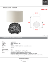 Cargar imagen en el visor de la galería, Lámpara sobremesa metal negro Ø32x28,5cm E27 - LLLS0335