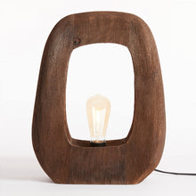 Cargar imagen en el visor de la galería, Lámpara de mesa madera marrón chocolate 33x10x40 cm E27 - LLLS0354