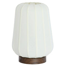 Cargar imagen en el visor de la galería, Lámpara de mesa metal estampado madera marrón oscuro blanco Ø30x41,5 cm - LLLS0370