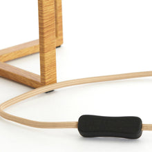 Cargar imagen en el visor de la galería, Lámpara de mesa imitacion madera natural lino crema 21,5x21,5x50,5 cm E27 - LLLS0383