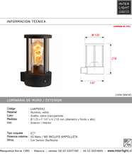 Cargar imagen en el visor de la galería, Apliqué aluminio grafito exterior IP44 con sensor Ø 12x21,8 cm E27 - LUAP0042