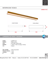 Cargar imagen en el visor de la galería, Apliqué metal acrílico oro mate 90x8 cm LED 13W - LUAP0118