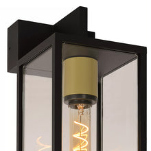 Cargar imagen en el visor de la galería, Apliqué aluminio vidrio negro exterior IP54 14x38,1 cm E27 - LUAP0131