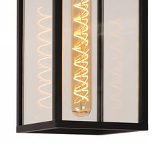 Cargar imagen en el visor de la galería, Apliqué aluminio vidrio negro exterior IP54 14x38,1 cm E27 - LUAP0131