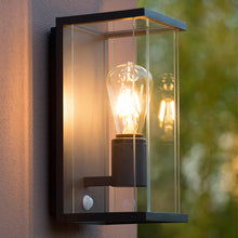 Cargar imagen en el visor de la galería, Aplique exterior grafito con sensor 14x16x29 cm IP54 E27 - LUAP0139