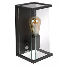 Cargar imagen en el visor de la galería, Aplique exterior grafito con sensor 14x16x29 cm IP54 E27 - LUAP0139