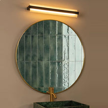 Cargar imagen en el visor de la galería, Apliqué metal vidrio negro 60x10.2 cm LED 19W - LUAP0155