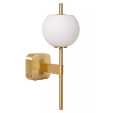 Cargar imagen en el visor de la galería, Aplique metal dorado vidrio opal 12x18,4x34,7 cm G9 - LUAP0160