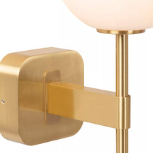 Cargar imagen en el visor de la galería, Aplique metal dorado vidrio opal 12x18,4x34,7 cm G9 - LUAP0160