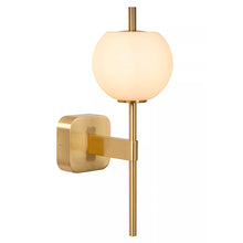 Cargar imagen en el visor de la galería, Aplique metal dorado vidrio opal 12x18,4x34,7 cm G9 - LUAP0160