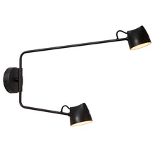 Cargar imagen en el visor de la galería, Aplique metal negro dimeable 53,8cm 2 luces 8W LED - LUAP0174