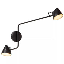 Cargar imagen en el visor de la galería, Aplique metal negro dimeable 53,8cm 2 luces 8W LED - LUAP0174