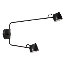Cargar imagen en el visor de la galería, Aplique metal negro dimeable 53,8cm 2 luces 8W LED - LUAP0174