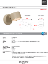 Cargar imagen en el visor de la galería, Aplique metal taupe dimeable Ø10x17x13 cm 9W LED - LUAP0178