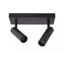 Cargar imagen en el visor de la galería, Foco aluminio negro 25x10x23 cm 2 luces GU10 (MR11) - LUFO0025